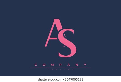 AS Modern Initials Logo Design. Branding logo with stylized initials showcasing bold design and modern aesthetic. Ideal for professional business branding or creative projects focusing on minimalistic