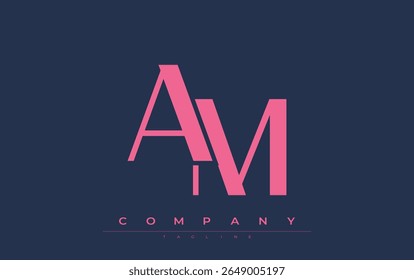 AM Modern Initials Logo Design. Branding logo with stylized initials showcasing bold design and modern aesthetic. Ideal for professional business branding or creative projects focusing on minimalistic