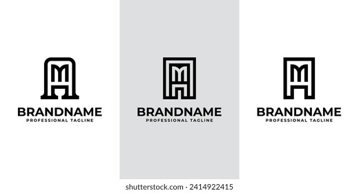Modern Initials AM Logo, suitable for business with MA or AM initials