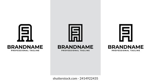 Logotipo de Iniciales Modernas AS, adecuado para negocios con iniciales SA o AS