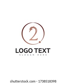 Modern initials number 2 logo template, Vector logo for business and company identity 