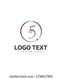 Modern initials number 5 logo template, Vector logo for business and company identity 