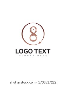 Plantilla de logotipo número 8 de las iniciales modernas, logotipo vector para identidad empresarial y de empresa 