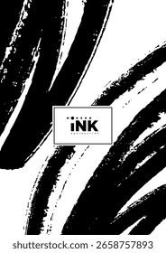 Modern Ink abstract background. Hand-drawn vector illustration. Bold expressive brush strokes in a contemporary ink style. Ideal for poster, cover, branding, ad and print. Dynamic design aesthetics.