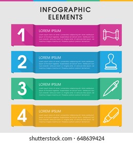 Modern ink infographic template. infographic design with ink icons includes stamp, pen. can be used for presentation, diagram, annual report, web design.