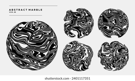 Modern ink marble circle design template.