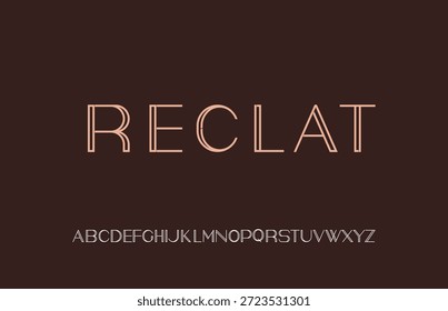 Alfabeto moderno em linha - fonte serif de luxo com design de linha dupla elegante para branding, logotipos minimalistas e vetor de tipografia de moda,