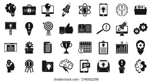 Modern innovation icons set. Simple set of modern innovation vector icons for web design on white background