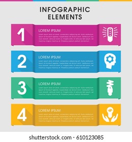 Modern innovation infographic template. infographic design with innovation icons includes fluorescent lamp. can be used for presentation, diagram, annual report, web design. 