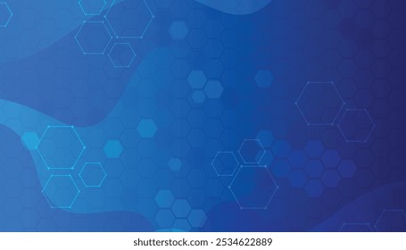Modern innovative blue hexagon element future illustration background