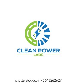 Modern and innovative Clean Power Labs logo design symbolizing sustainability, clean energy, and technology. Perfect for renewable energy companies and green tech startups.

