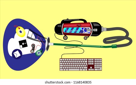 modern innovative productive vacuum web cleaner computer