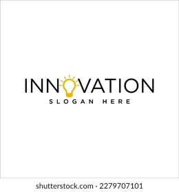 modern inovation text logo, simple
