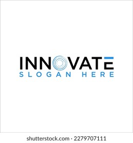 modern inovation text logo, simple