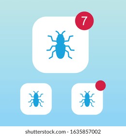 Modern Insect or Bug Icon With Notification