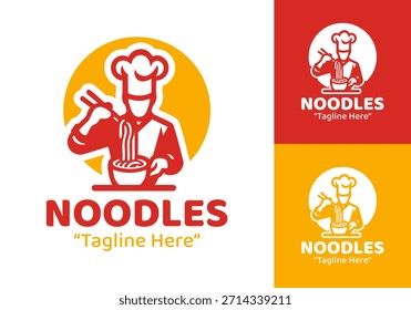 A modern instant noodles logo designed for packaged food brands, quick meals, and convenient culinary identity.