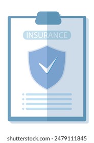 Modern Insurance Flat Design, Perfect for Various Financial Applications, Isolated on White Background