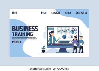 Modern and Interactive Business Training Webpage Design Illustration