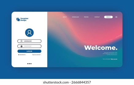 Design moderno de formulário de interface com login e logoff para uso da tecnologia da Web