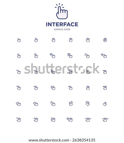 Modern interface icons for UX design