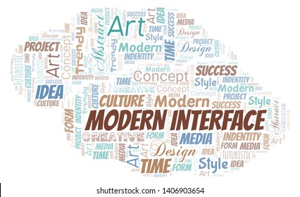 Modern Interface word cloud. Wordcloud made with text only.