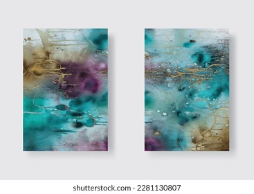 Modern interior art flow banner set. Color Liquid shape. Art elements for your design project. Vector illustration.