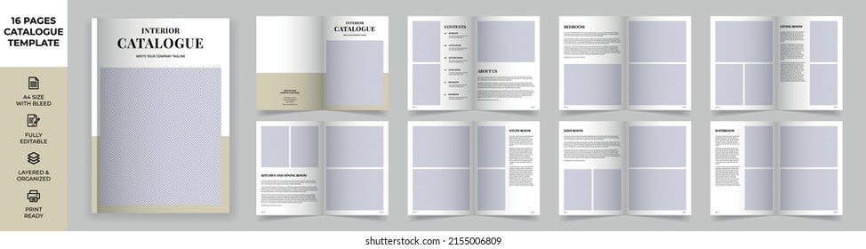 Modern Interior Design Catalogue Layout, Product Catalog, Catalog Design, Minimal Magazine Design, Brochure Design, Fashion and Multipurpose portfolio, Photo Book