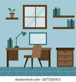 modernes Interieur-Design eines Arbeitszimmers flache Illustration Design