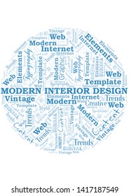 Modern Interior Design word cloud. Wordcloud made with text only.
