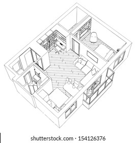 Modern interior drawing