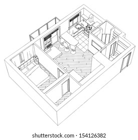 Modern interior drawing