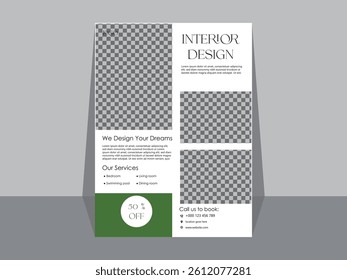 Modern interior flyer design template, interior flyer poster, interior flyer design