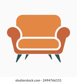 Modern interior furniture Vector illustration in flat style