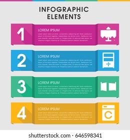 Modern interior infographic template. infographic design with interior icons includes restaurant table. can be used for presentation, diagram, annual report, web design.