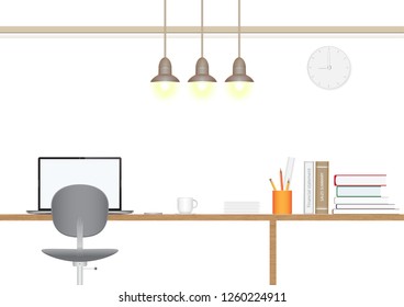 Modern interior office vector illustration,business concept
