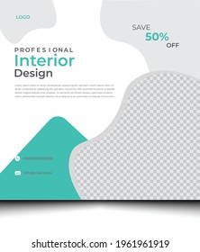 Modern interior social media post template