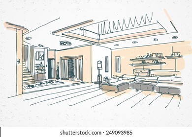 255,552 Home interior drawing Images, Stock Photos & Vectors | Shutterstock