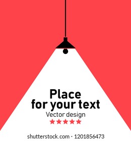 Modern interior.Vector Isolated Lamp.Lamp bulb Icon.Place for your text.