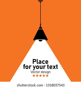 Modern interior.Vector Isolated Lamp.Lamp bulb Icon.Place for your text.
