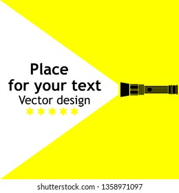 Modern interior.Vector Isolated Lamp.Lamp bulb Icon.Place for your text. 