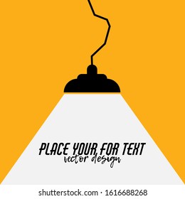 Modern interior.Vector Isolated Lamp.Lamp bulb Icon.Place for your text.