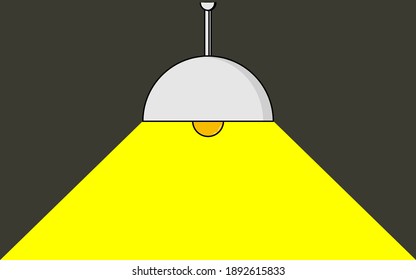 Modern interior.Vector Isolated Lamp.Lamp bulb Icon.Place for your text.