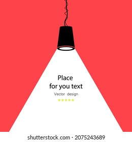 Modern interior.Vector Isolated Lamp.Lamp bulb Icon.Place for your text.