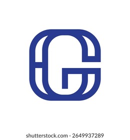 Modern Interlocked G and C Monogram Logo in Bold Blue.