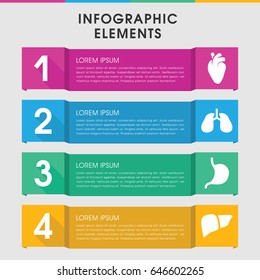 Modern internal infographic template. infographic design with internal icons includes stomach, liver. can be used for presentation, diagram, annual report, web design.