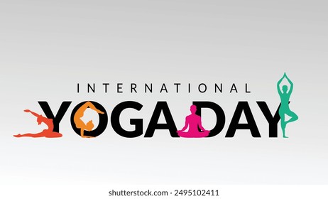 modern international yoga day banner with mediation posture for calmness vector