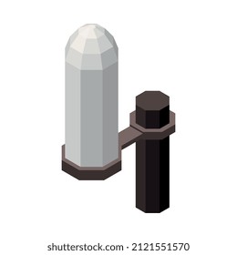 Modern internet 5g communication technology isometric composition with isolated image of repeater antenna vector illustration