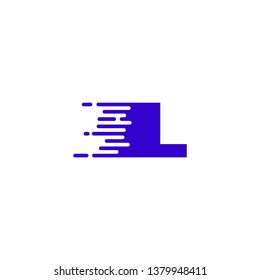 modern internet speed technology blue L logo letter design concept