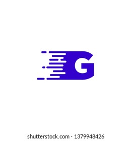 modern internet speed technology blue G logo letter design concept