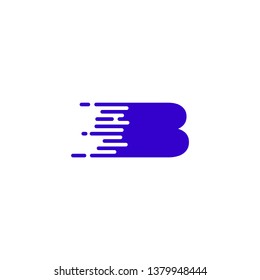 modern internet speed technology blue B logo letter design concept